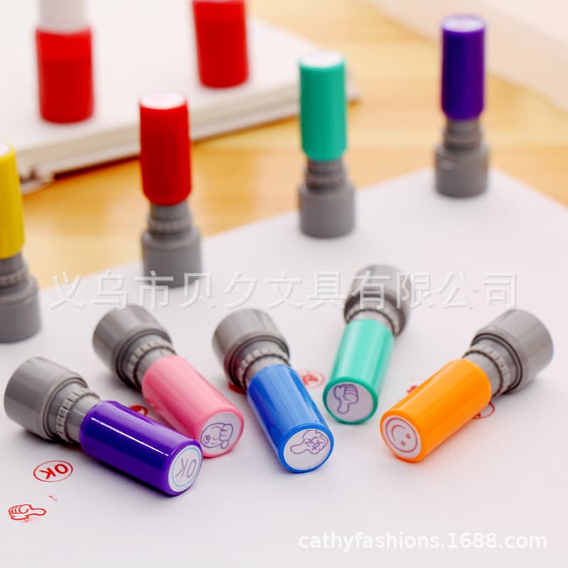 12mm Small Mini Teacher Stamp, Cartoon Reward Stamp for Kids, Customizable Teaching Stamp, Promotional Stamp