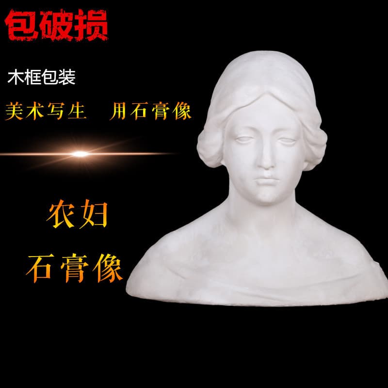 Brandt Plaster Statue Woman Bust Peasant Woman Head Art Supplies Sketch Teaching Aid Pencil Sketch Drawing Still Life