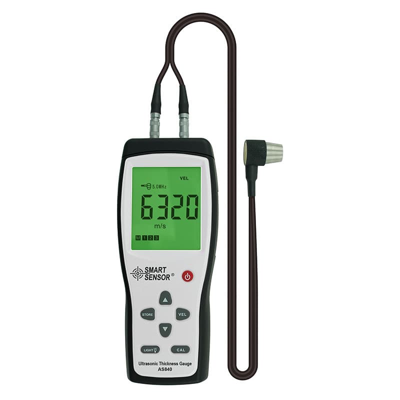 CEM AS840 Ultrasonic Thickness Gauge for Steel, Plastic, Glass, and Metal with Digital Display