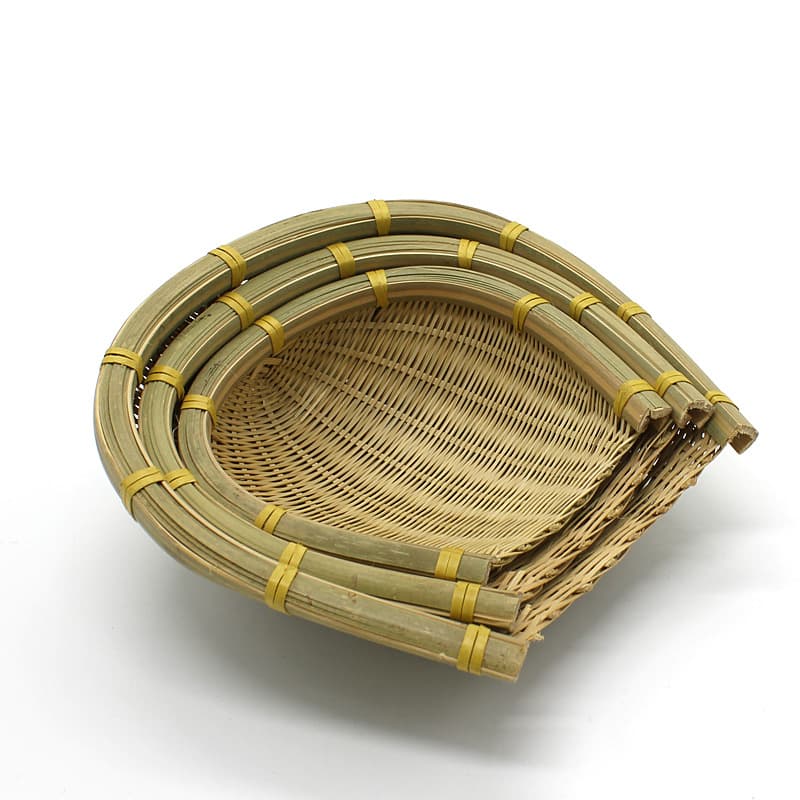 Bamboo Winnowing Basket Handwoven Dried Fruit Tray Snack Storage Bamboo Basket Small Winnowing Basket Cooked Food Pastry Bamboo Basket Fruit Basket Bamboo Basket