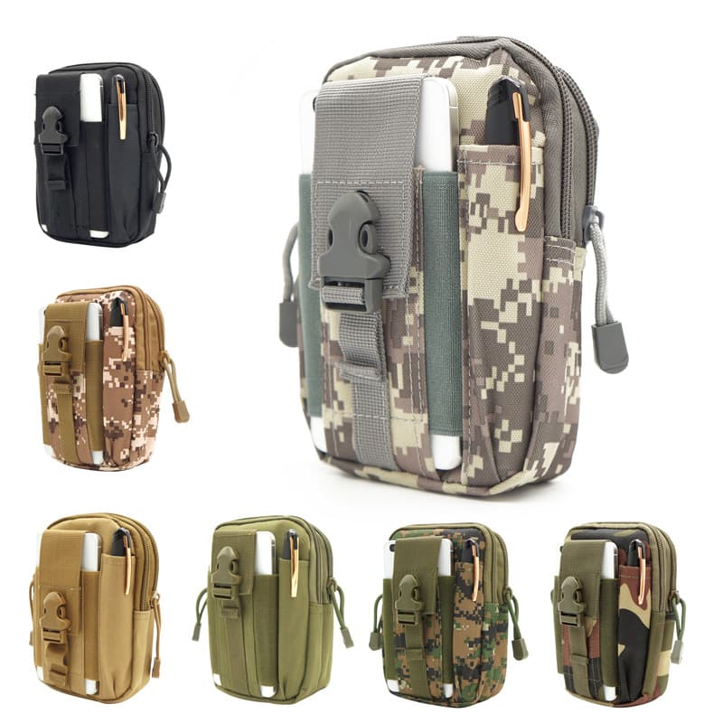 Outdoor Waterproof Camouflage Waist Pack Jungle Digital Waist Bag Military Tactical Bag Can Hold Phone Keys Coins Large Waist Bag
