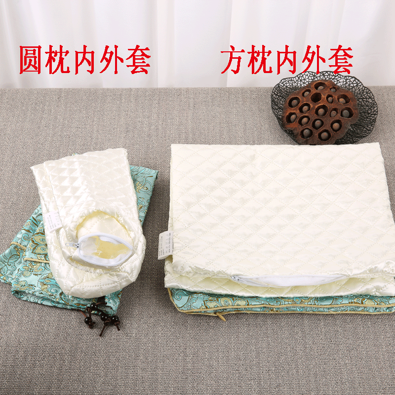 Manufacturer supplies wholesale cylindrical cervical pillowcases in brocade fabric with dropshipping service.