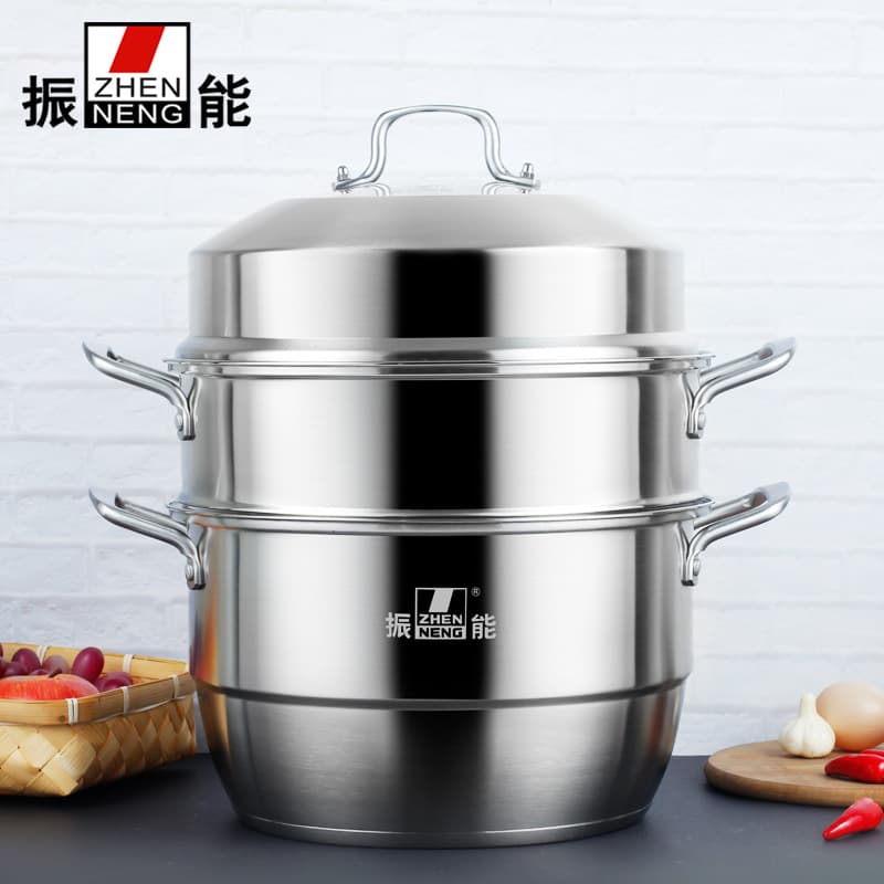 Factory Supply Zhenneng Steamer Pot, 3-Layer Multifunctional Soup and Steaming Dual-Use Pot, Home/Commercial Preferred