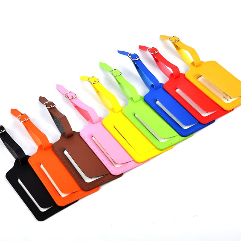 Manufacturer direct sales creative luggage tags, PU in-stock tags, leather luggage tags, promotional advertising logo production.