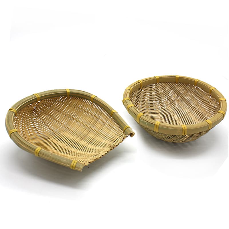 Finely woven bamboo dustpan, bamboo products, bamboo basket, bamboo basket, household bamboo dustpan, tea ceremony, drying and draining, bamboo woven dry fruit plate