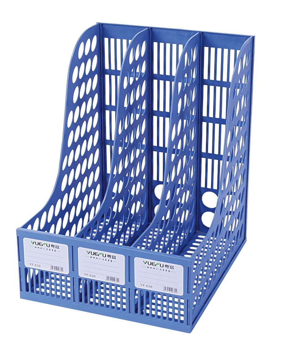 Yuefu Special Offer Three-Compartment Plastic File Box Document Organizer Desktop Storage File Tray Office Supplies Wholesale