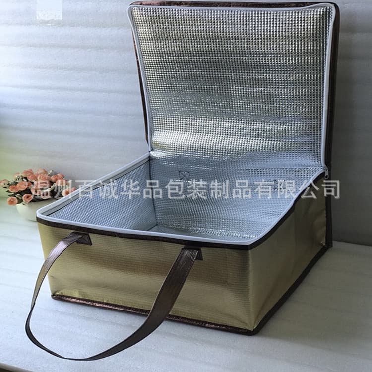 New metal film non-woven insulation bag take-out aluminum film pearl cotton handbag seafood refrigerated ice pack fresh-keeping bag