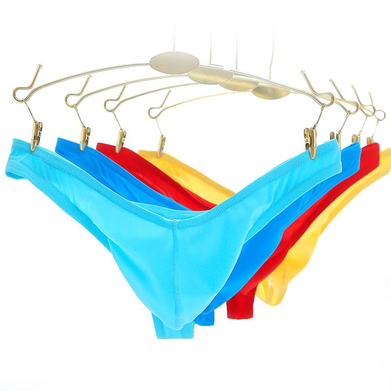 Men's Ice Silk Semi-Transparent Thong, Thin Erotic Sexy Underwear, T-Pouch Breathable Low-Rise Youth Briefs
