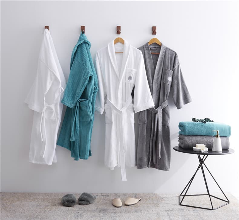 Thickened Hotel Bathrobe 1200g Fine Bathrobe Embroidered Couple Pajamas Nightgown Custom Logo Available Thickened and Warm