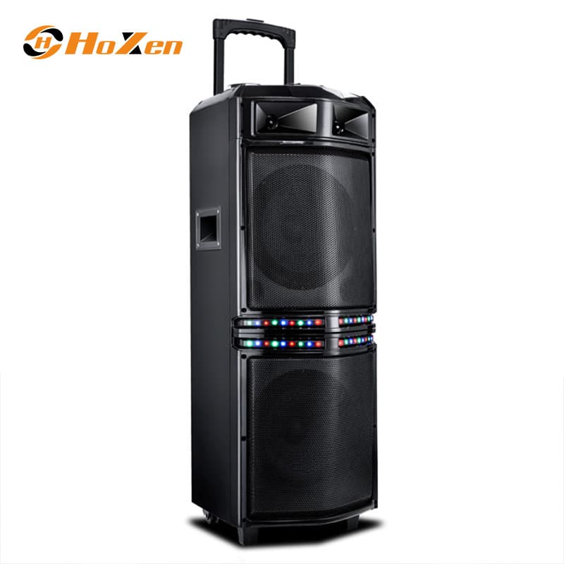 Dual 10-inch Trolley Speaker Bluetooth Battery-Powered Outdoor Speaker High-Power Portable Sound System