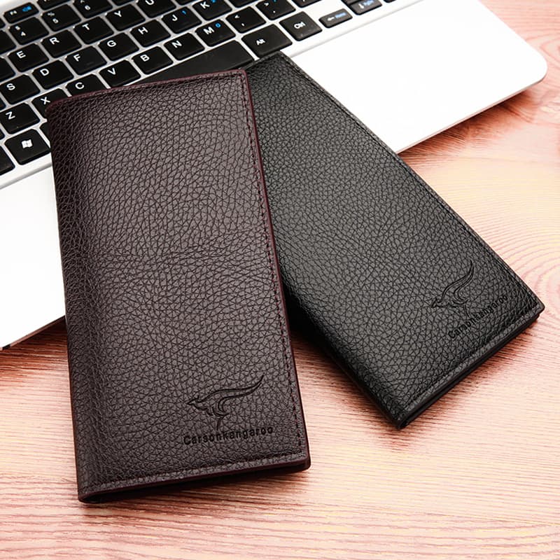 Factory Wholesale Men's Long Wallet Card Holder Coin Purse Fashion Soft Billfold Leather Clutch Bag
