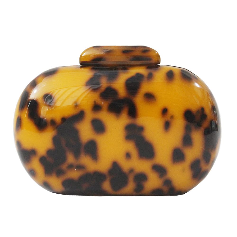 Women's Round European and American Fashion Leopard Print Acrylic Bag Fashion Clutch Evening Party Shoulder Crossbody Cute Small Bag