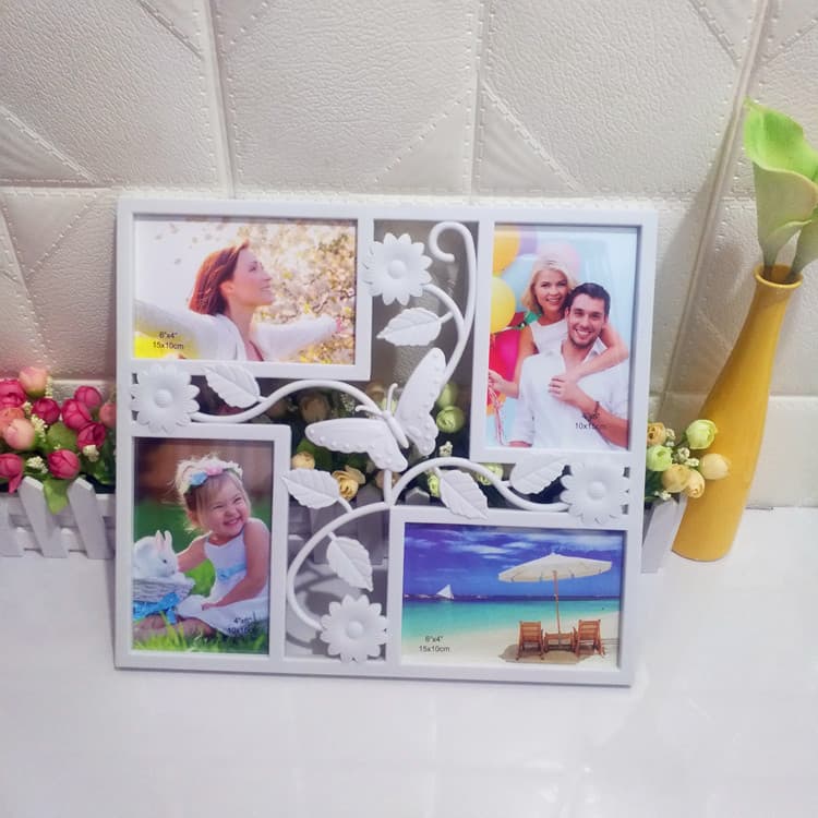 Four-hole Six-inch Butterfly Flower Photo Frame Combination One-piece Export Photo Wall Hanging