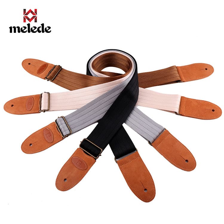 Thickened Nylon Guitar Strap with Leather Ends Guitar Strap Button Factory Direct