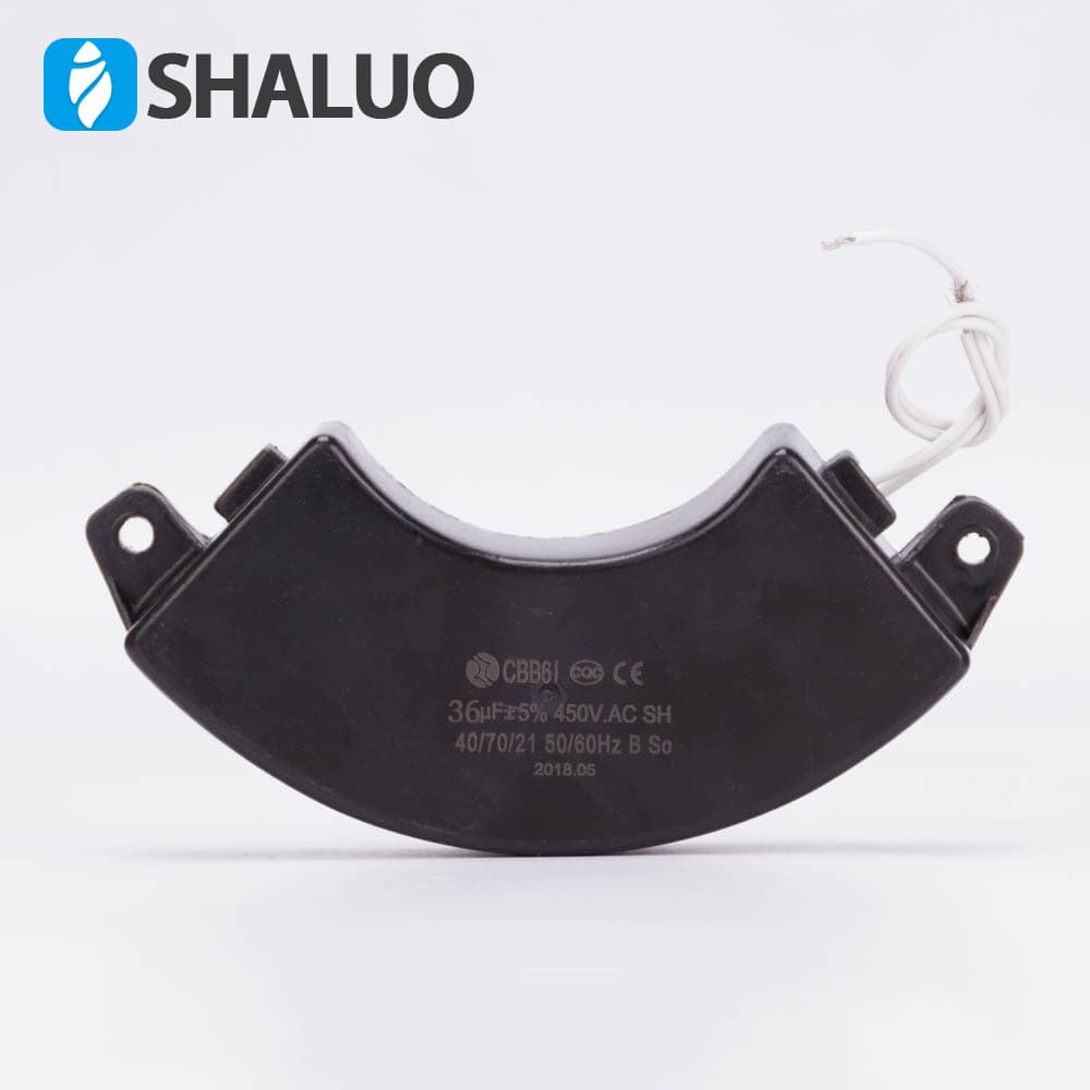 Gasoline generator capacitor CBB61 450V 36uf crescent-shaped capacitor with two leads