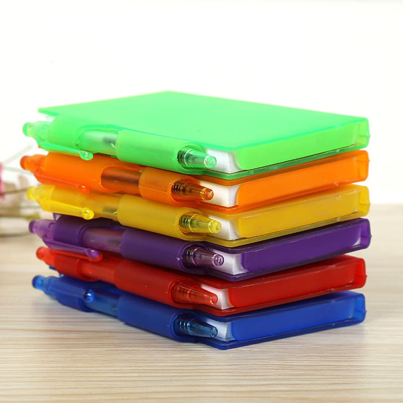 PP Strap Pen Notepad Plastic Sticky Note Box with Customizable Advertising Logo Notebook Custom Notebook