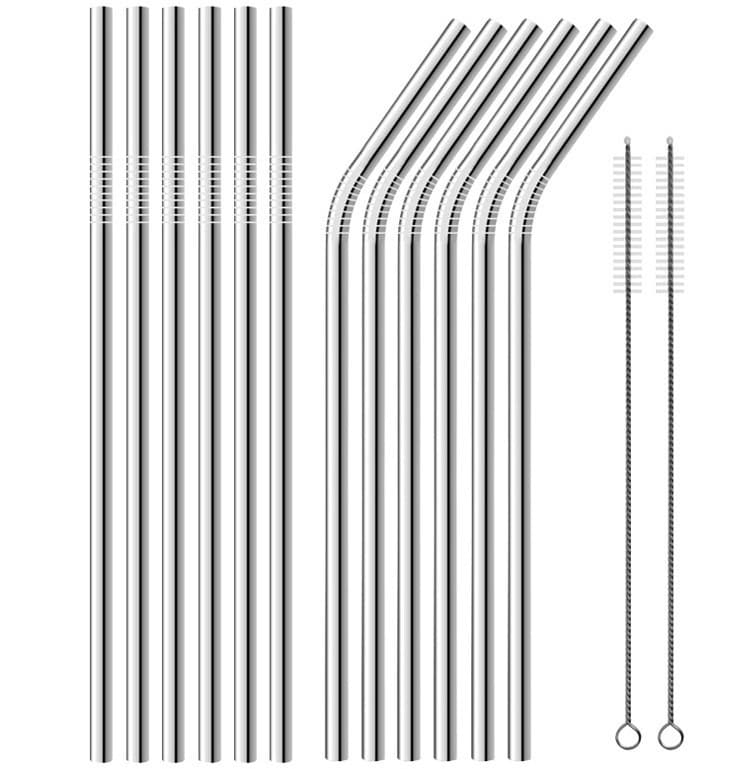 Cross-border exclusive 304 stainless steel straws, food-grade metal straws for bubble tea, Amazon straws