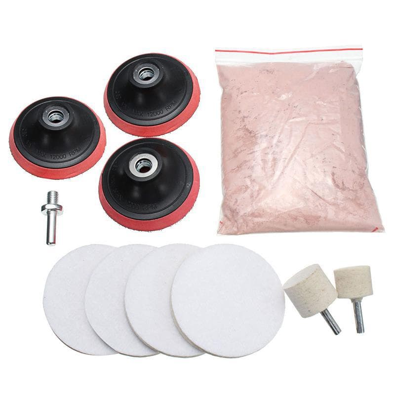 11PCS Car Windshield Glass Polishing Kit Cerium Oxide Scratch Removal Auto Glass Polishing Components Automotive Cleaning Tools