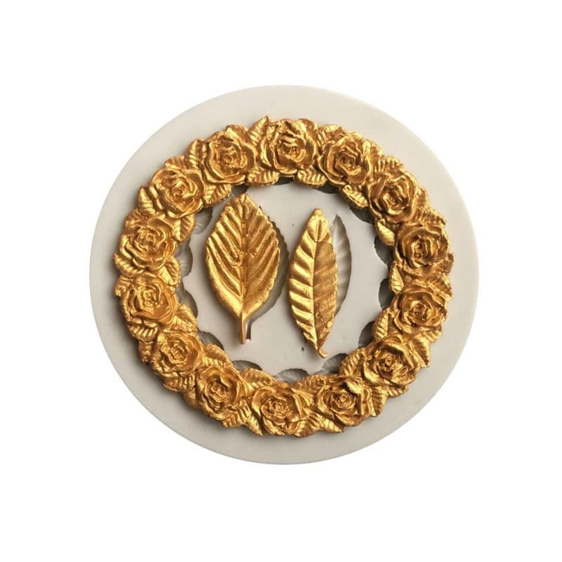 Rose Leaf Silicone Sugar Art Mold Baking Decorative Tool Cake Edging Mold Irregular Shape for Chocolate and Clay Toy Making