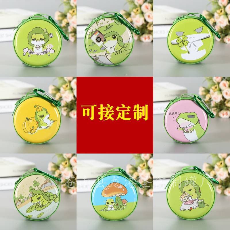 Travel Frog themed mini coin purse, portable creative toy coin organizer.