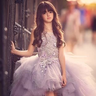 2025 Girls Flower Girl Wedding Dress Train Princess Dress Children Girls Catwalk Show Performance Costume Princess Style