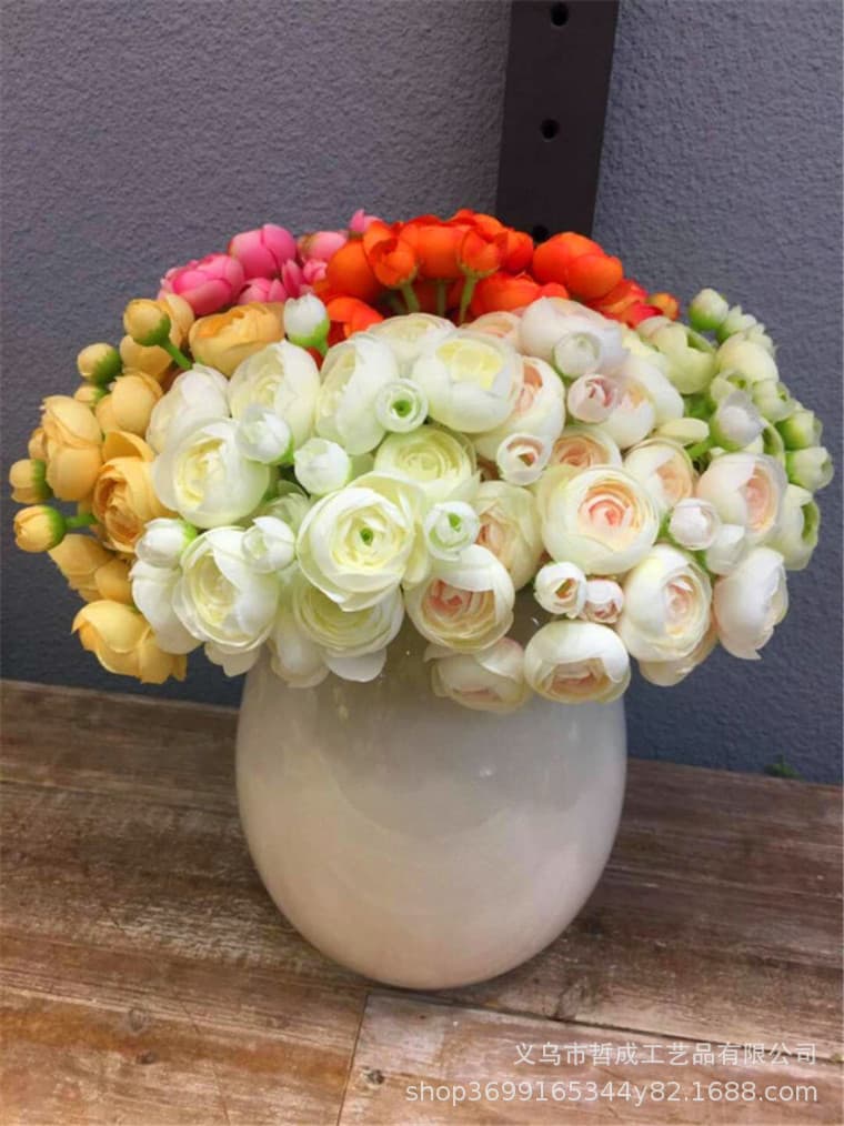 Artificial Mini Lotus Flower Bouquet Small Tea Rose Home Decor Arrangement Floral Art Silk Decorative Fake Flowers