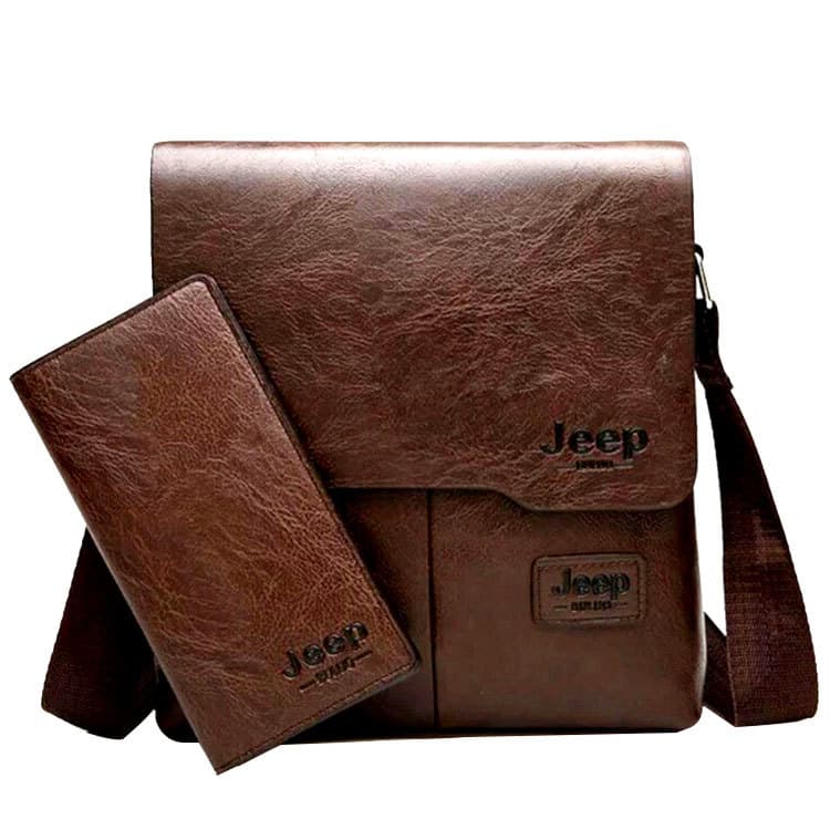 Men's Single Shoulder Bag Crossbody Bag In Brown Faux Leather Zipper Closure Adjustable Strap For Casual Everyday Use