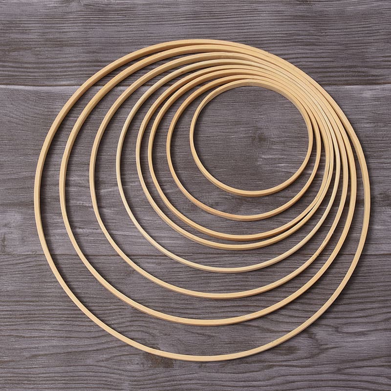 Bamboo inner ring wedding scene decoration fan dreamcatcher bamboo ring bamboo handicraft round fan accessories can be drilled
