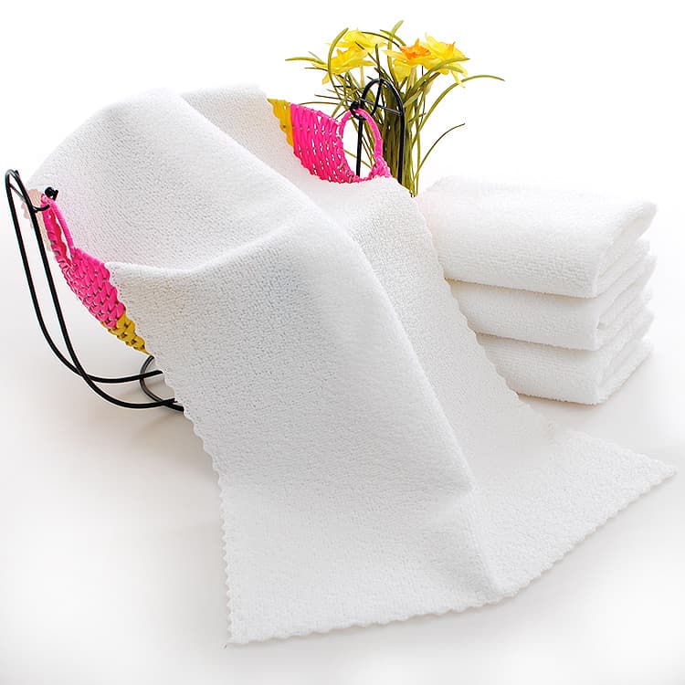 Wholesale disposable white towels for sauna, foot baths, ultra-fine fiber warp-knit white towels, beauty, foot spa, steam rooms