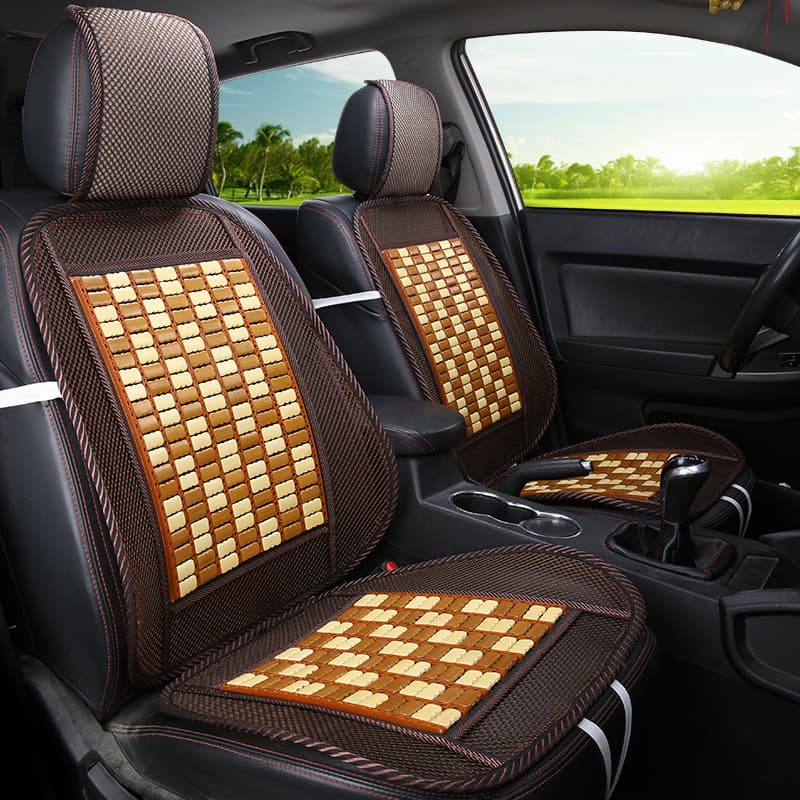 Bamboo Car Seat Cushion Single Seat Size for Passenger and Truck Vehicles Summer Cool Mat - Integrated Flat Panel