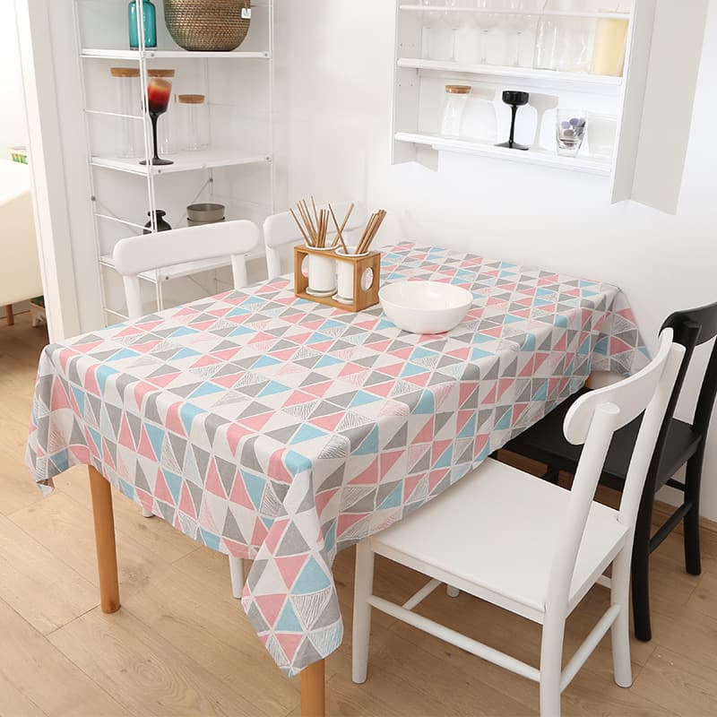 Ins style tablecloth Nordic cotton and linen small fresh dormitory computer square table coffee table tablecloth rectangular tablecloth