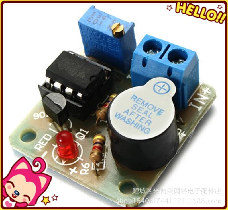 9V 12V Battery Over-Discharge Protection with Audible and Visual Alarm, Low Voltage / Under-Voltage Protection Module