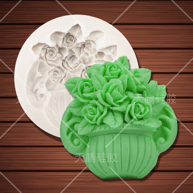 DIY Large Flower Basket Silicone Mold Handmade Sugar Art Cake Mold Soap Making Tool Other Irregular Shaped Baking Tools