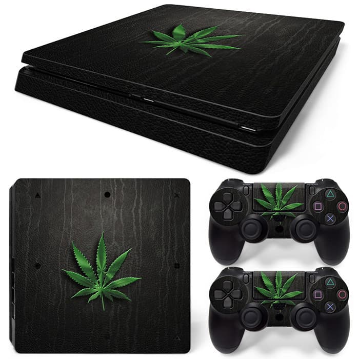 PS4 Slim Sticker Decal Skin Cartoon Leaf Designs Multiple Styles Pre-cut Matte Finish Residue-Free Drop Shipping