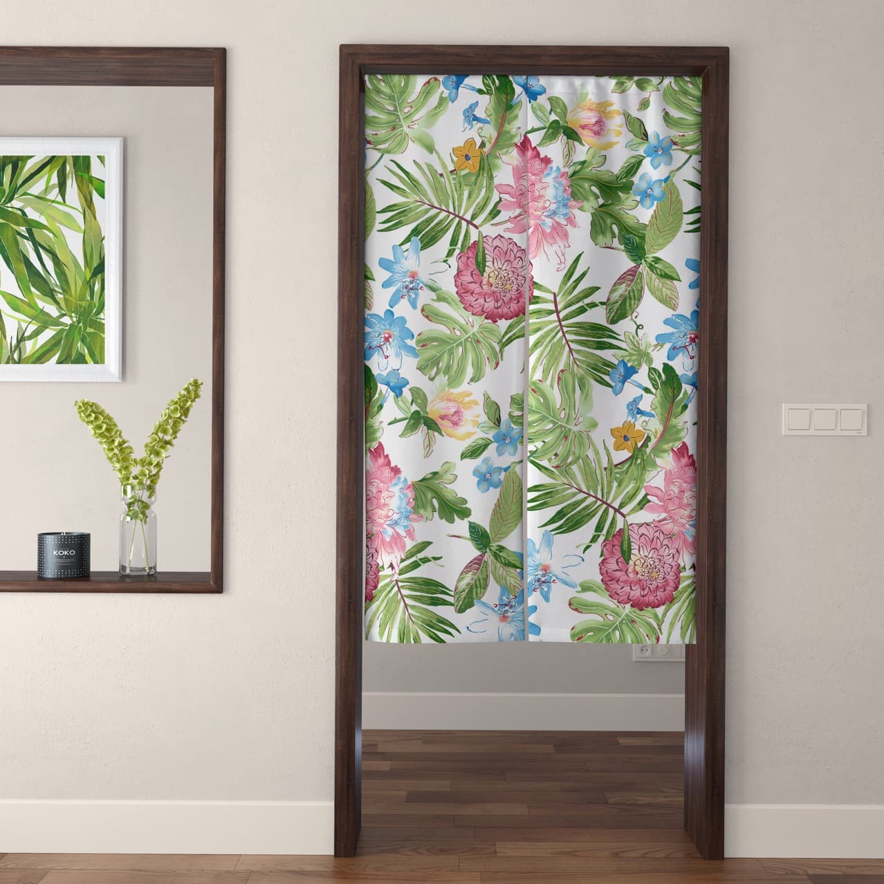 Simple Nordic Living Room Door Curtain, Modern Ins Decorative Cartoon Fabric Bedroom Japanese Kitchen Partition Curtain Custom