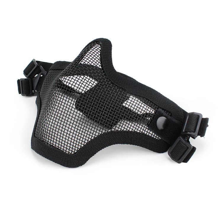 Real CS Equipment Field Tactical Steel Mesh Protective Mask Airsoft V1 Double Belt Solid Color Version