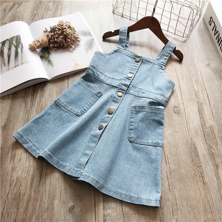 Children's clothing dropshipping girls' skirt denim washed suspender skirt dress 26 spring and summer new style foreign trade 3-8 years old