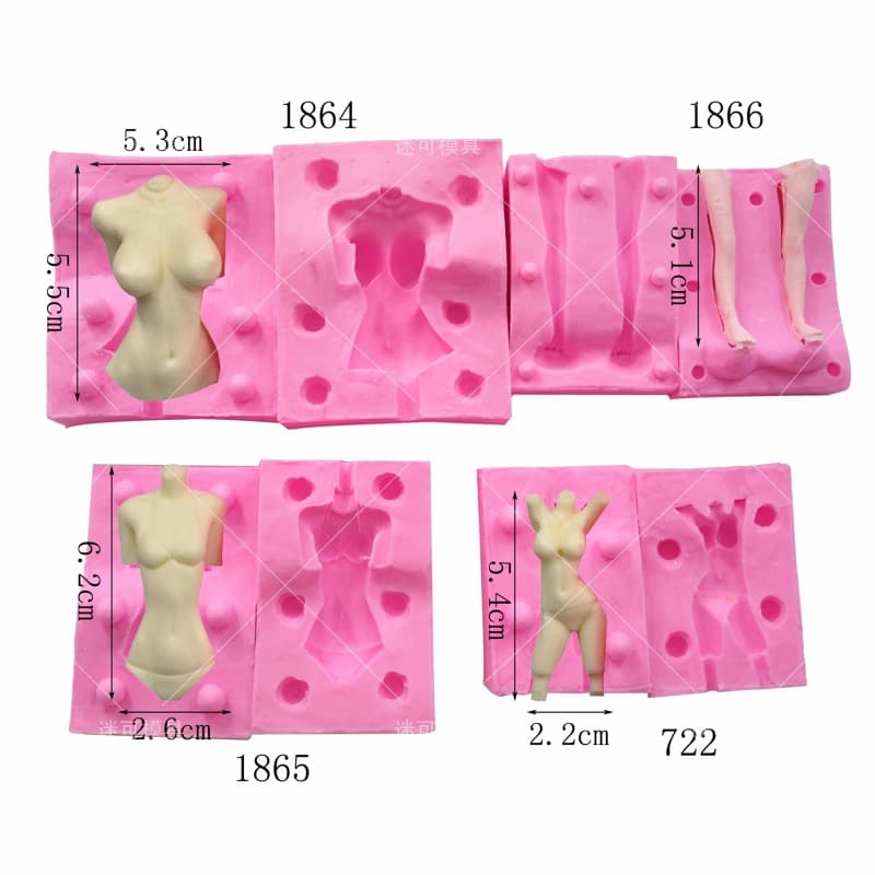 Fondant Figure Body Mold Silicone Chest Body Mold Cake Silicone 3D Soft Clay Chocolate Mold