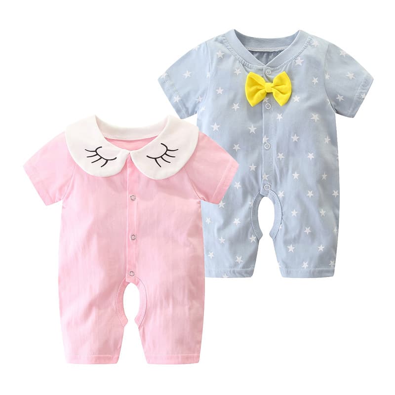 Newborn Summer Outfit 0-3 Months Baby Romper Thin Onesie 6 Cotton Short Sleeve Newborn Clothes Summer