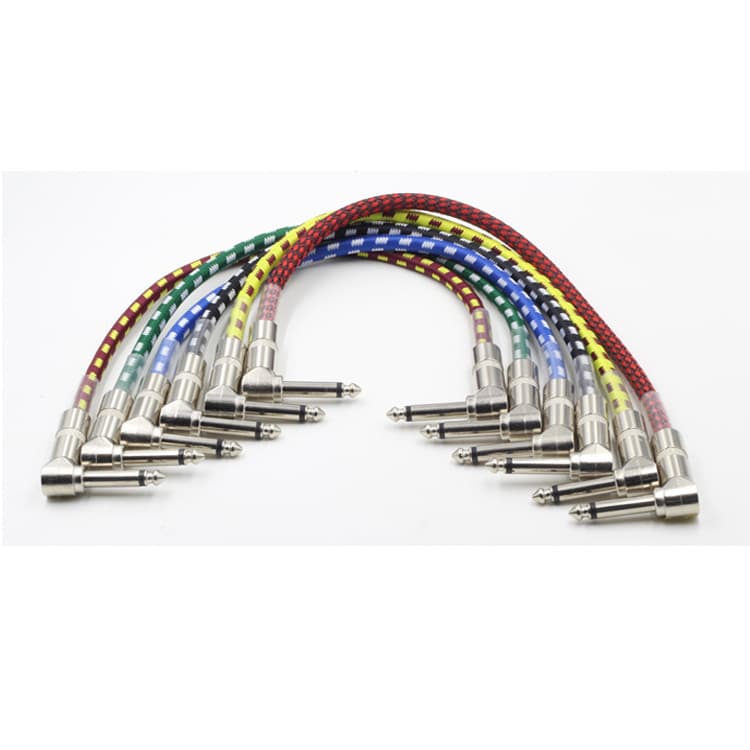 Audiophile Guitar Effect Pedal Connector Cable 3PCS Metal Right Angle Audio Cable Instrument Stompbox Short Patch Cable
