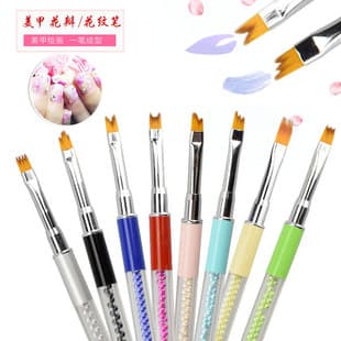 Weinimei Nail Art Flower Brush, One-Stroke Shaping Dotting Gradient Petal Brush Professional UV Gel Painting