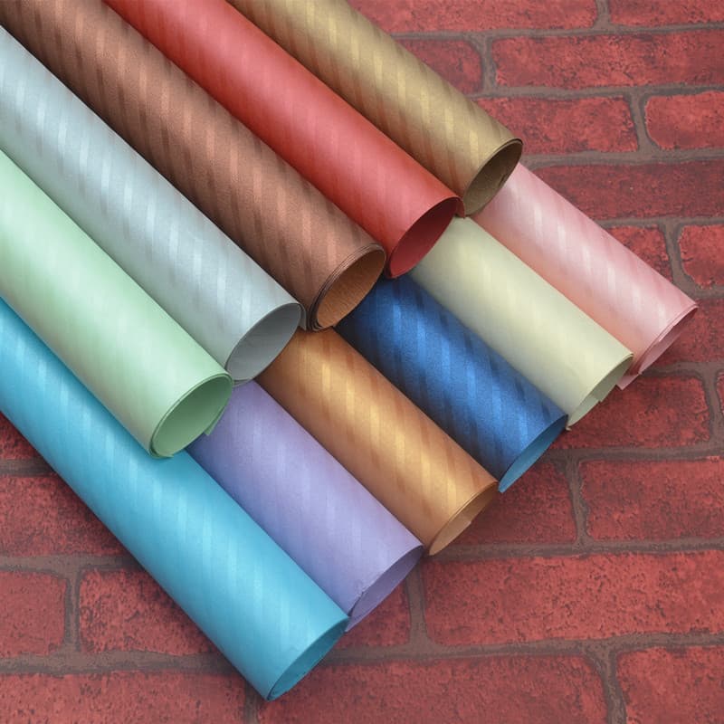120g High-end Business Gift Paper Diagonal Stripe Wrapping Paper Fresh Flower Bouquet Pearlescent Paper Book Covering Paper Photography Prop Paper