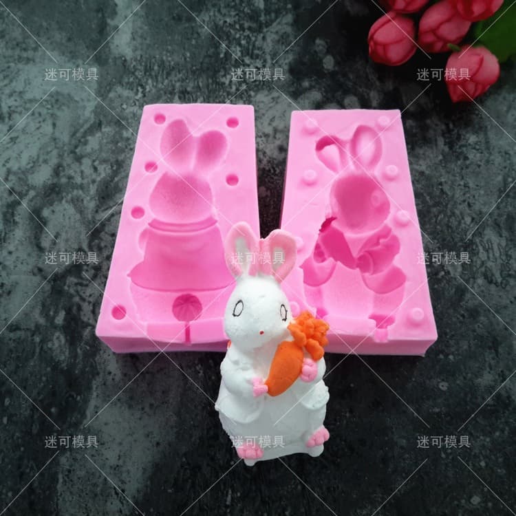 Silicone Mold 3D Rabbit Fondant Cake Silicone Mold Soap Soap Cake Mold Chocolate Mold