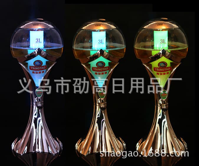 Factory Direct Genuine 3L World Cup Beer Dispenser Round Beer Tower Beer Column Beer Measuring Dispenser for Food Stalls Draft Beer Use