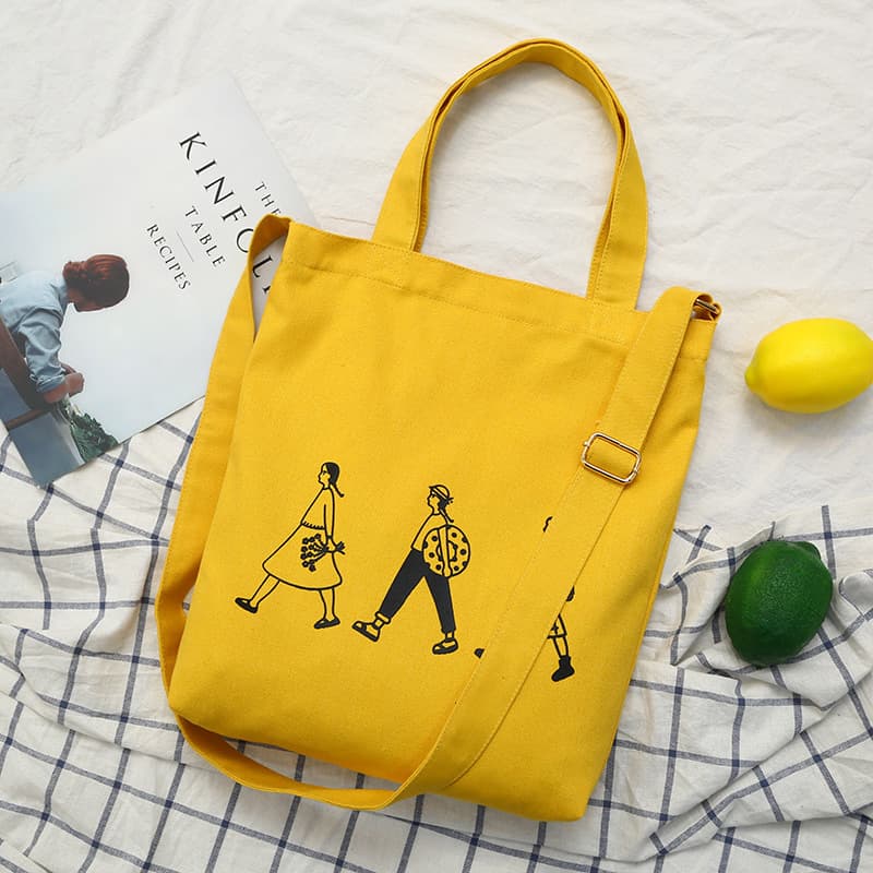 Factory Wholesale Korean-style Simple Fashion Large Capacity Canvas Bag Single Shoulder Handbag, New Printed Shopping Bag