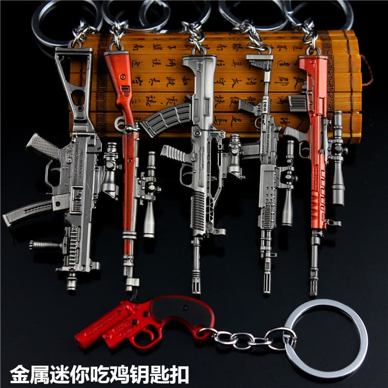 PUBG Signal Mini Gun QUB88 MK14 AWM 98K Helmet SKS M416 Backpack Keychain