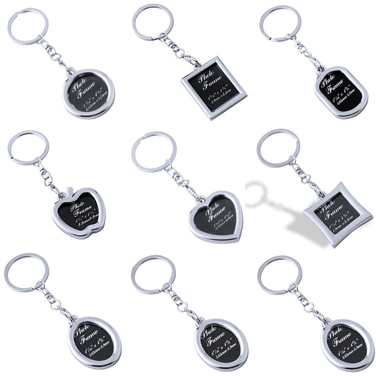 Factory Direct Creative Photo Frame Keychain Heart Shape Photo Frame Wedding Real Estate Exhibition Advertising Gift LOGO