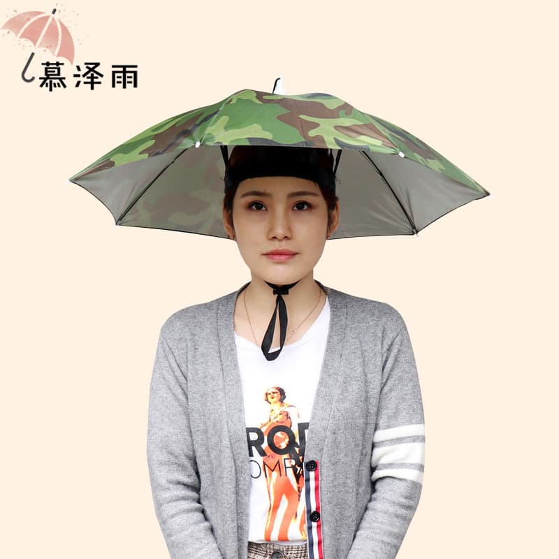 Mu Zeyu Sun and Rain Protection Umbrella Hat Tea Picking Head-Worn Umbrella Fishing Hat Umbrella Bamboo Hat