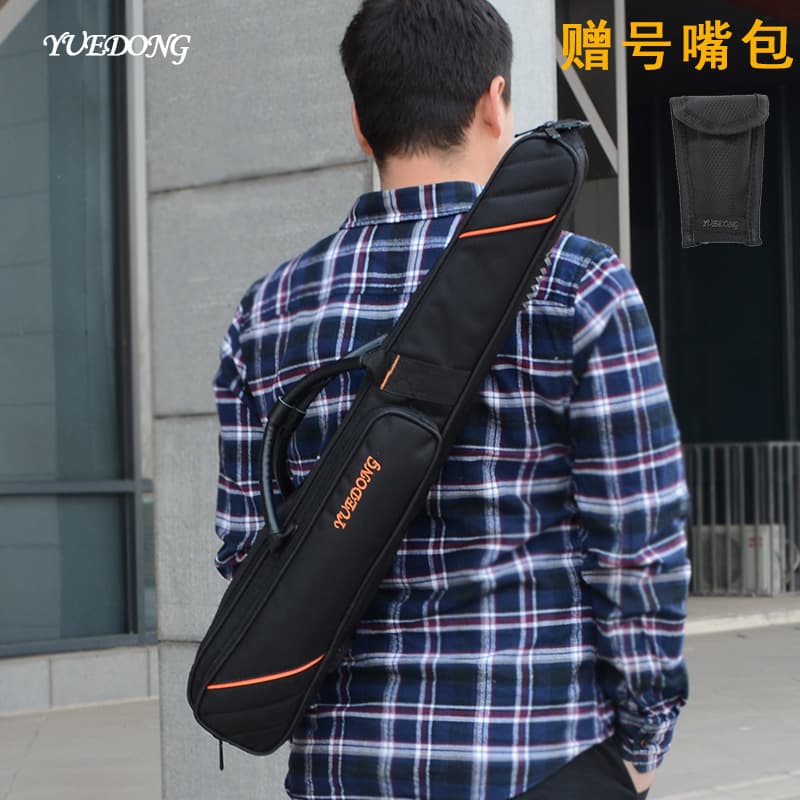 Thickened Double Zipper Black Tube Case Fishing Tackle Integrated Bag Straight Tube Saxophone Case Electric Wind Instrument Backpack