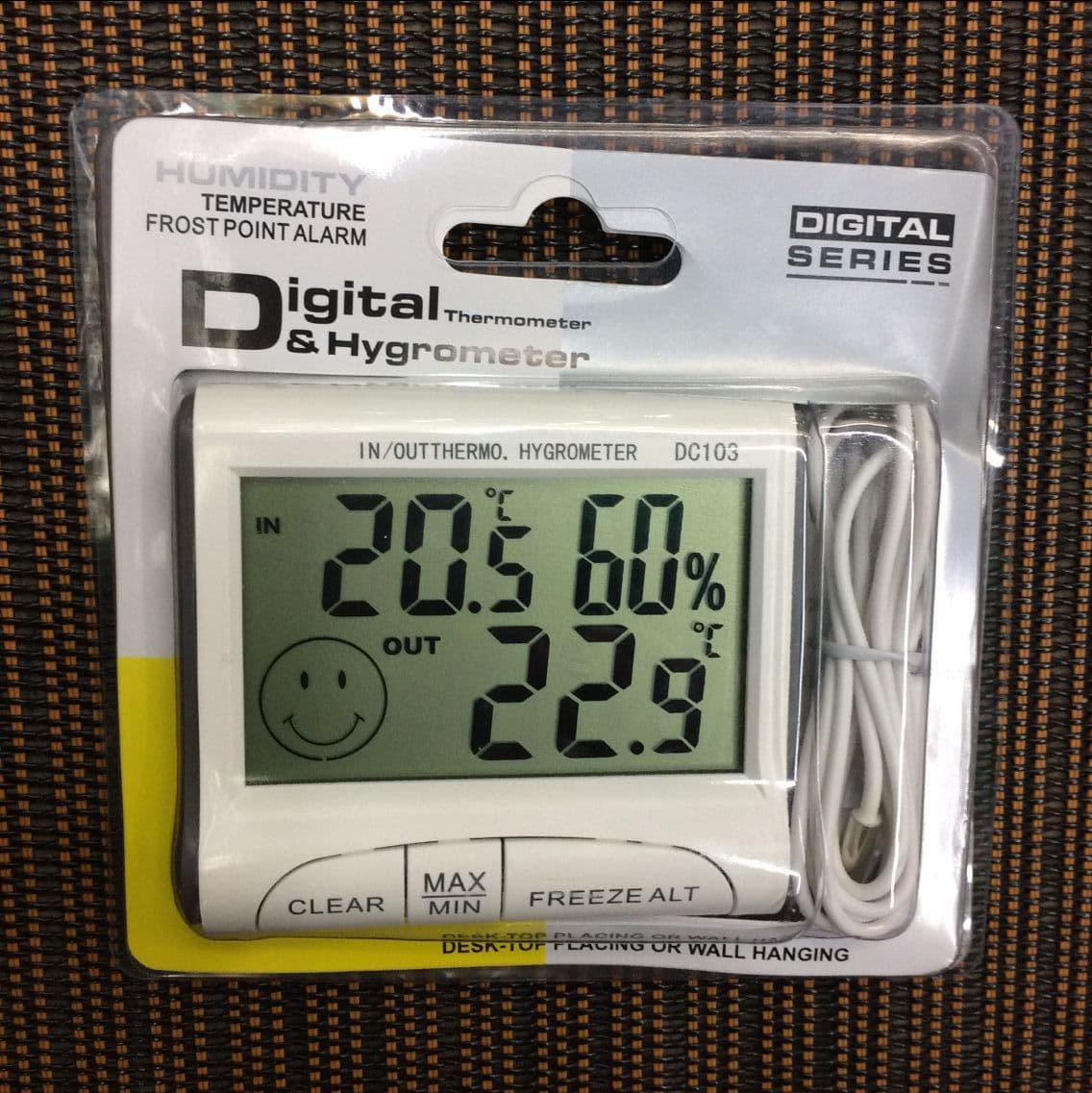 New DC103 Thermometer Indoor Outdoor Hygrometer with Clock Mini Temperature Humidity Meter